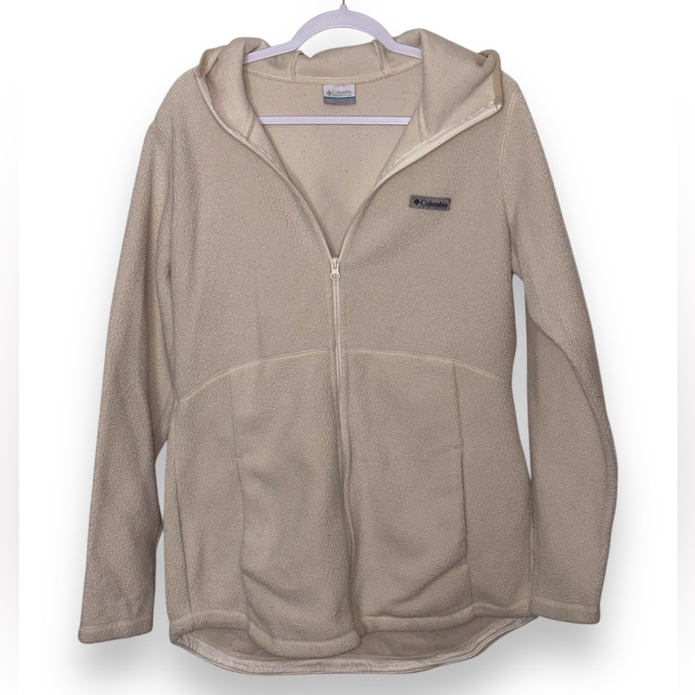 Columbia Ivory Sherpa Fleece Full Zip Hoodie Size XL